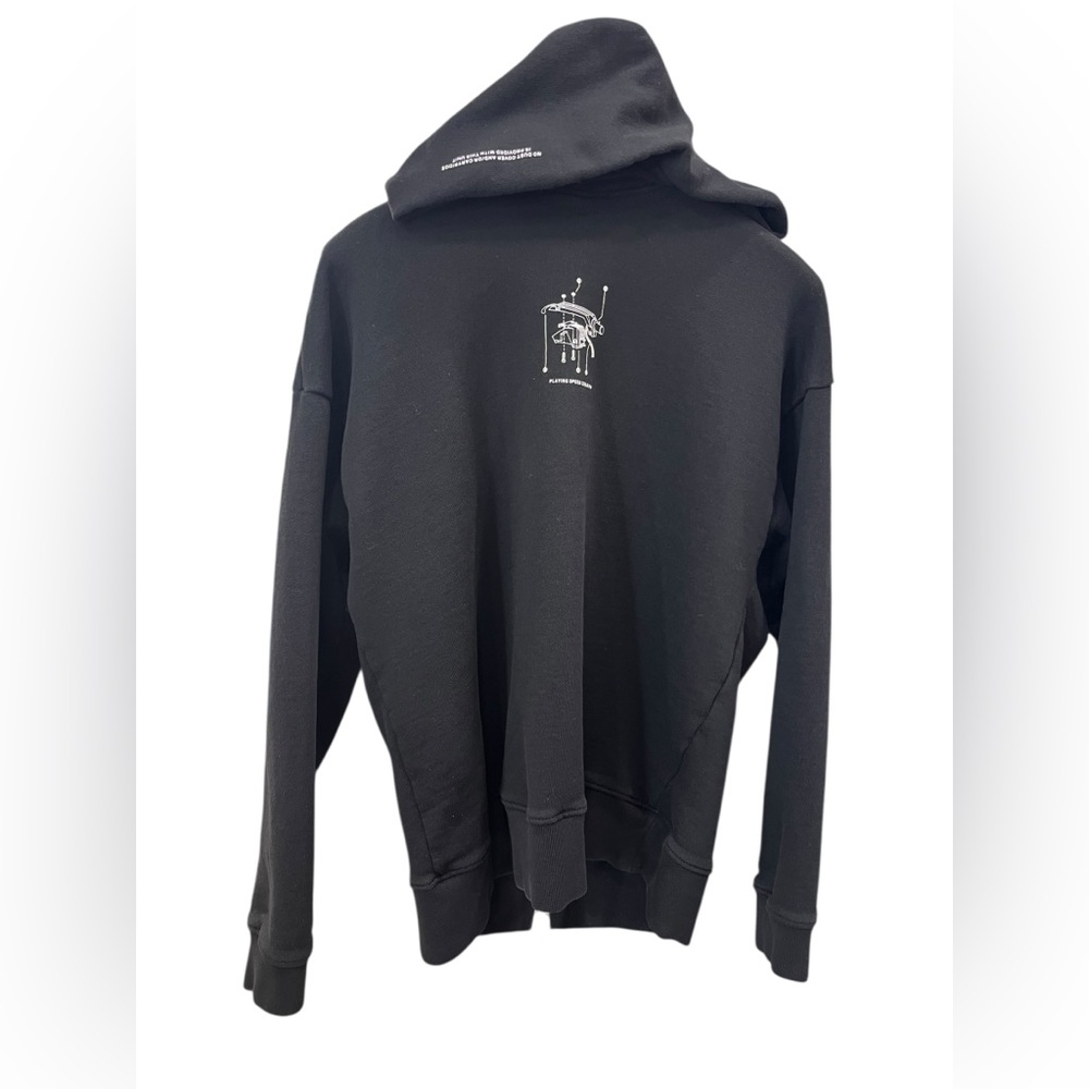 H&M Just For The Record Oversized Graphic Hoodie Black Unisex Men’s M - Picture 2 of 6